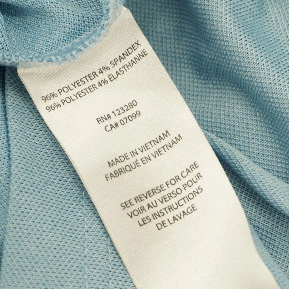 TravisMathew‎ Mens XL Light Blue Striped Performance Golf Polo Shirt RN 123280